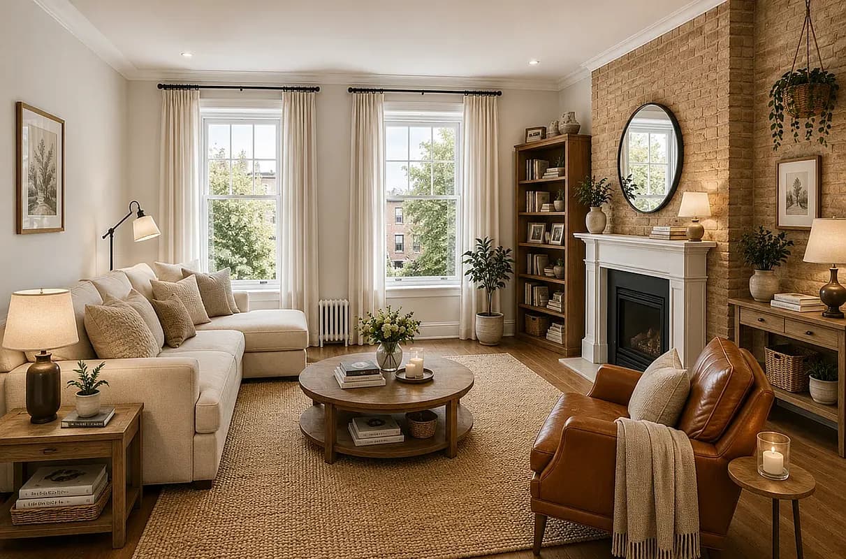 Living room at 53 Leroy Street #4A in West Village